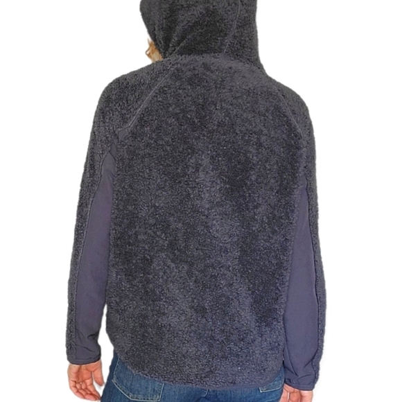 Nike Pullover Faux Fur Hoodie Side Pockets Medium Purple - Picture 5 of 7